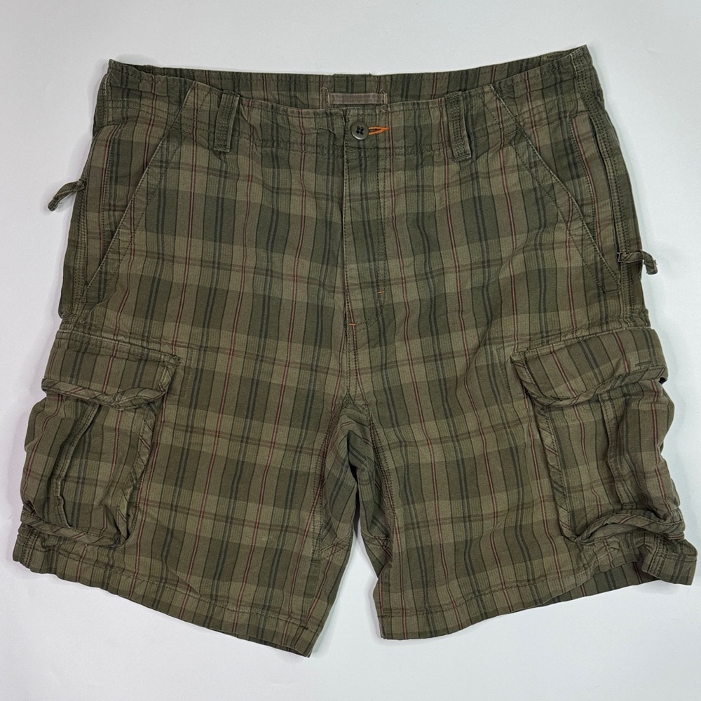 L.L. Bean 275885 Brown Green Plaid Shorts Size 36W